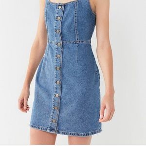 Urban Outfitters Button-Down Denim Mini Dress in Indigo